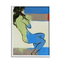 СТУПЕЛ ИНДУСТРИИ Апстрактна жена која лежи над геометриски облик колаж Модерно сликарство бело врамен уметнички