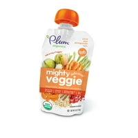 Plum Organics Mighty Veggie, Tots, морков, круша, калинка, овес, оз