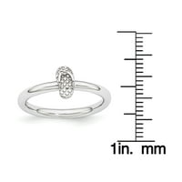 Стерлинг сребрен родиумски флоп прстен