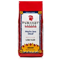 Puroast ниска киселина со висока антиоксиданс Декаф Мока Јава мелено кафе, торба од Оз