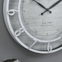 Firstime & Co. Белиот Кенсингтон шепот wallиден часовник, фарма куќа, аналогни, во