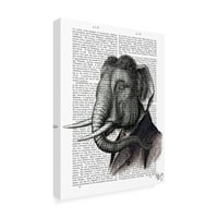 Трговска марка ликовна уметност „Книга за портрети на слонови“ платно уметност од фан фанки