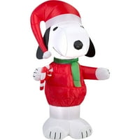 Christmasеми на божиќни надувувања на Airblown Snoopy со бонбони трска, 5 '
