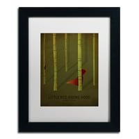 Трговска марка ликовна уметност „Црвенкал за качулка“ платно уметност од Кристијан acksексон, бел мат, црна