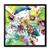 DesignArt 'Wildflowers and живописни диви пролет лисја x' модерен врамен уметнички принт