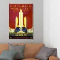 Студиото Винвуд Студио и Скајлинис Wallидни уметности ПАНВИ ПЕНТИ 'Светски саем во Чикаго 1933 година' Градови
