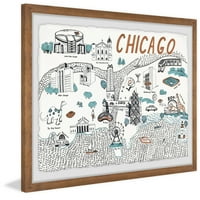 Мапа и атракции на Мармонт Хил во Чикаго Мапа II врамена wallидна уметност