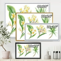 DesignArt 'Yellowолти цвеќиња и тропско зеленило xii' Традиционална врамена платно wallидна уметност печатење