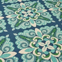Затворен килим на отворено цветна област, сина, зелена