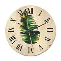 Дизајн на „единечен лист од банана на бело“ боемски и еклектичен дрво wallиден часовник