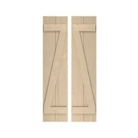 Ekena Millwork 11 W 74 H Rustic Two Toard се приклучи на Board-N-Batten Sandblasted Fau Wood Sulters W Z-Board,