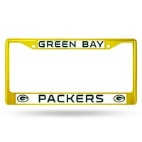 Rico Industries - Рамка за регистарска табличка во боја на NFL, Green Bay Packers