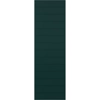 Ekena Millwork 12 W 43 H TRUE FIT PVC HORIONTAL SLAT модерен стил фиксни ролетни за монтирање, термичка зелена