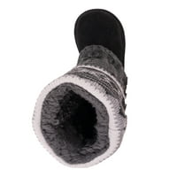 Мук Лукс женски Шерил Фау Крзно со крзно со странично копче за плетени чизми, широка ширина на располагање