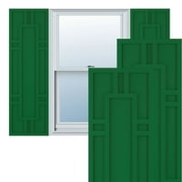 Ekena Millwork 15 W 34 H TRUE FIT PVC HASTINGS FIXED MONT SULTERS, VIRIDIAN GREEN