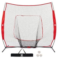 Zelus Baseball Net Softball Practice Kit 7x7ft Pitching Net со топки за обука и торба