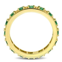 Miabella Women's's'sists 2- Ct Green Green Lellowолто злато блиц, позлатен прстен за вечноста на среброто