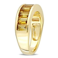 Миабела женски цитрин жолто злато блиц, позлатена сребрена полу-вештачка годишнина од прстенот