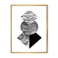 DesignArt 'Апстрактна геометрија форми со тропски палм лист I модерна врамена платно wallидна уметност печатење