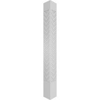 Ekena Millwork 8 W 10'H Craftsman Classic Square Non-Tapered Gilcrest Fretwork Column W Crown Capital & Crown