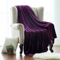 Креветот руно ќебе близнак со големина Виолетова лесна фрлена ќебе супер меко пријатно микрофибер ќебе