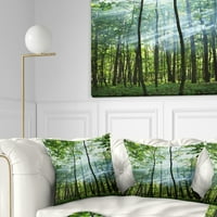 DesignArt Зелена сончева шума - Перница за фотографирање на пејзаж - 18x18