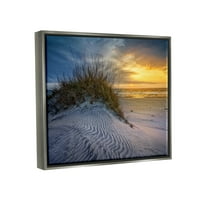 Слупел плажа песок дини живописни изгрејсонце пејзаж фотографија сива пловичка врамена уметничка печатена