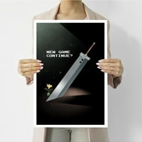 Играта за визионерски отпечатоци преку печатење “, гејмер wallидна уметност - сив меч, модерен современ постер печатење