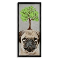 Tuphell Industries Pug Rovering Tree Portreate Portreate Animal & Insects сликање црна врамена уметничка печатена