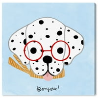 Wynwood Studio Animals Wall Art Canvas Prints 'Bonjour Spots' кучиња и кутриња - бело, сино