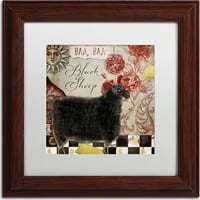 Трговска марка ликовна уметност baa baa црни овци платно уметност по пекара во боја, бела мат, дрвена рамка