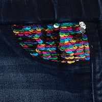 Стискајте 7- Повлечете го Chambray Dolphin Short со реверзибилен џеб за флип секвенци, големини 7-12