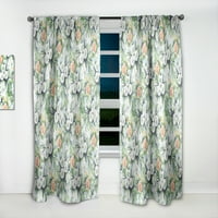 DesignArt 'Цвеќиња со зелени лисја VIII' Цветна панел за завеси