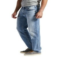 Сребрени фармерки копродукции Машки Еди Атлетски вклопни фармерки со нозе, големини на половината 30-42