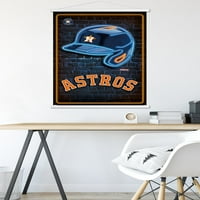 Хјустон Астрос - Постер за неонски шлем со магнетна рамка, 22.375 34