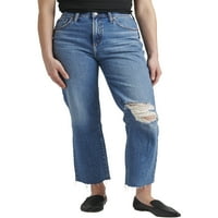 Co. Silver Jeans Co. Women'sенски многу пожелно високо издигнување на фармерки, големини на половината 24-36