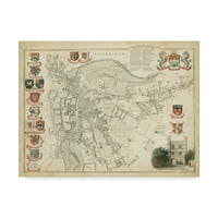 Трговска марка ликовна уметност „мапа на Кембриџ“ платно уметност од непознато