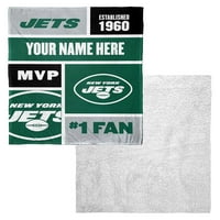 Yorkујорк etsетс NFL Colorblock Personalized Silk Touch Sherpa Фрли ќебе