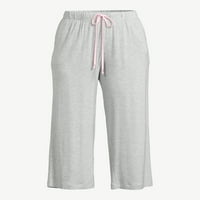 Womenенски радостиски исечени плетени панталони за спиење, големини S до 3x