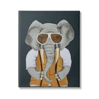 Sumn Industries шармантен слон облечен во очила за сонце, жолт елек, симпатична сликарство Новина за сликање