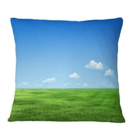 DesignArt зелена ливада и сино небо - пејзаж печатена перница за фрлање - 12x20