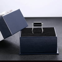 Пермонт Оригинален црн опсидијански енергетски прстен во 18к бело злато позлата
