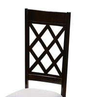 Сет на студиото Бактон Вернер Модерни и современи сиви ткаенини тапациран еспресо Браун завршен стол за јадење