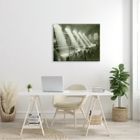 Sulpell Industries гроздобер црно -бела фотографија заоблени прозорци Сончева светлина платно wallидна уметност,